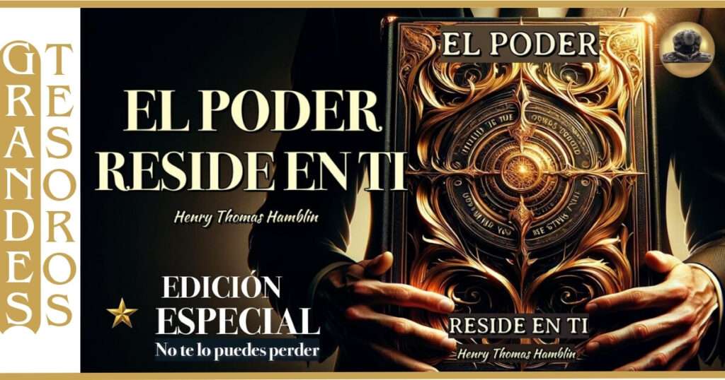 🌍 Imagen de un libro antiguo titulado el poder reside en ti.