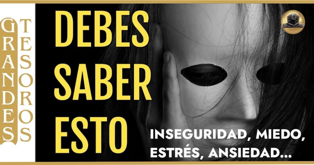 💪 Imagen de una mascara representando el miedo y la inseguridad. y detras de ella están los secretos de la autoestima