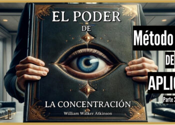 🧘 Imagen de un libro con un gran ojo en su portada, Representando el Poder de la concentración.
