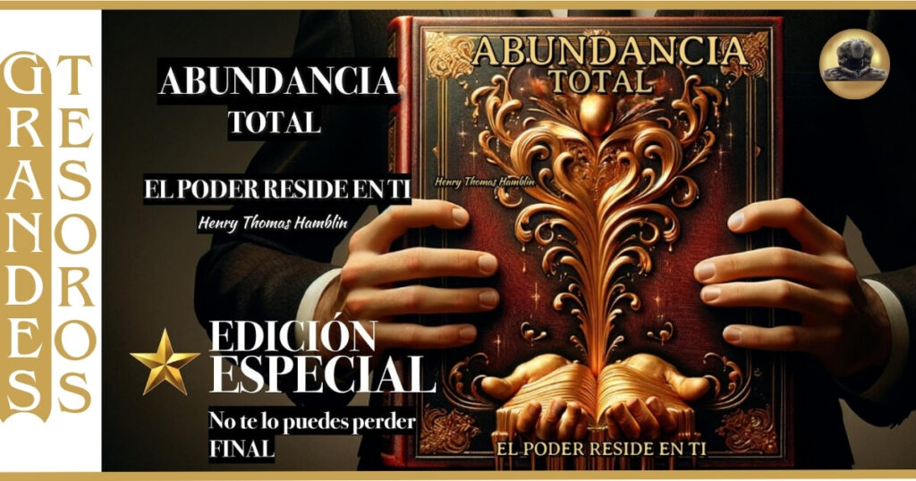 💰 Imagen de la portada de un libro antiguo, con las manos de una persona recibiendo abundancia.