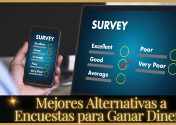 Imagen de un monitor y un movil con una encuesta online, un método popular para generar ingresos online