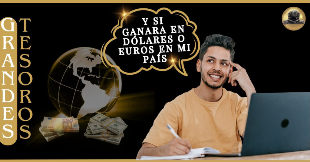 Imagen de un chico Latino imaginando que sería de su vida si ganara en Dólares o euros en lugar de su moneda local