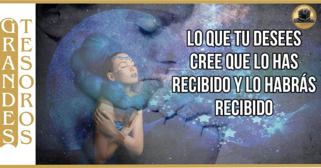 Imagen de una mujer en estado meditativo y abrazando su creencia en el poder de la manifestación