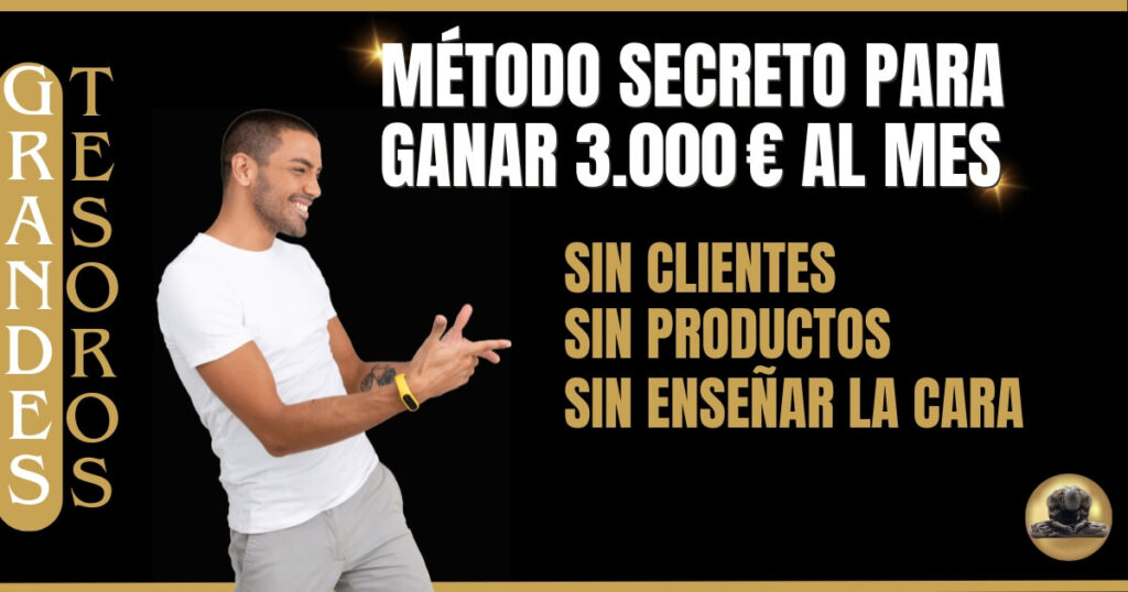 Imagen de un chico señalando el método secreto para generar ingresos desde casa