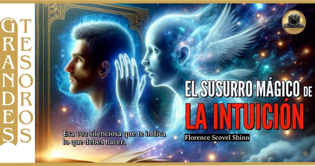 Imagen de un ser espiritual susurrando a alguien al oido representando a la intuición