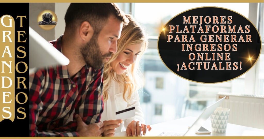 Pareja frente al Ordenador trabajando en una plataforma para generar ingresos Online
