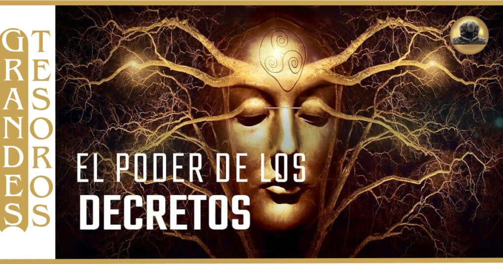 📜 Imagen del rostro de una mujer concentrada y de su frente brotan raíces y luces representando sus decretos.